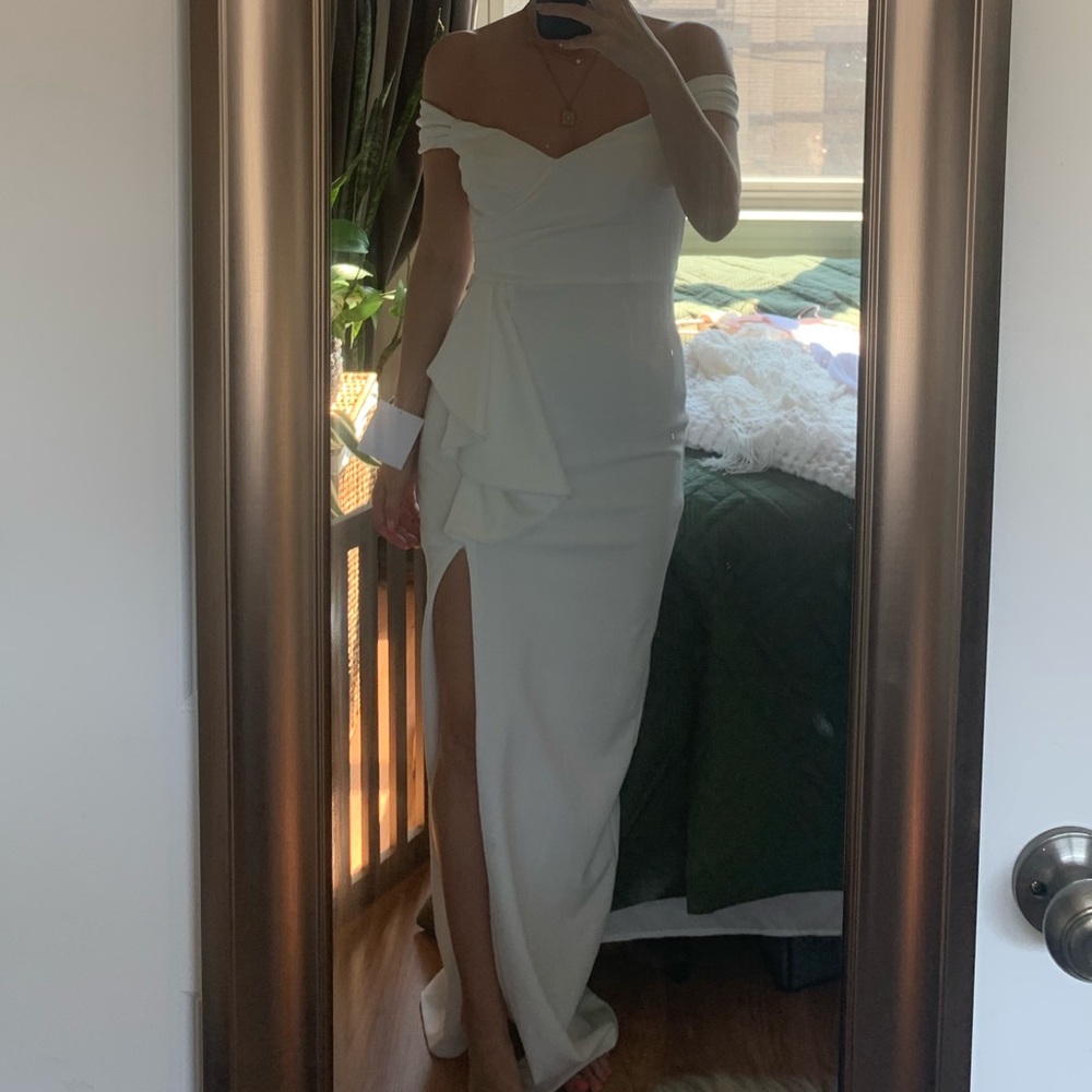 Maxi high slit lulu white dress